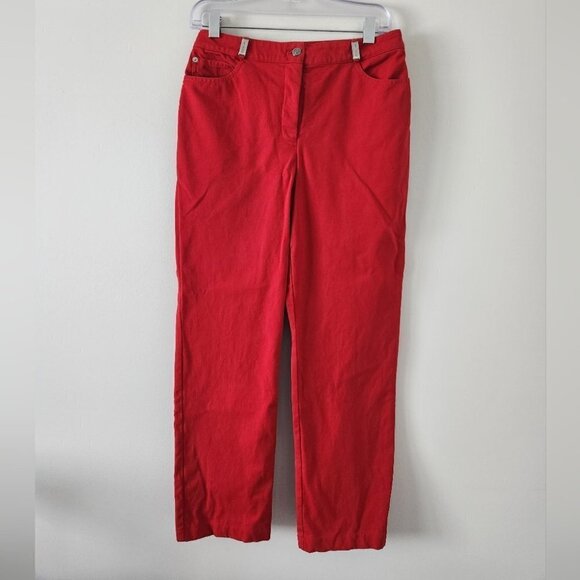ST. JOHN | Jeans red straight leg high rise sz 8 - Picture 1 of 5
